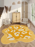 Boxtoday Irregular Creative Carpet Art Yellow Spot Rugs Comfortable Soft Play Living Room Carpets Machine Washable Easy Care Bedroom Rug