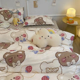 Boxtoday Cute Duvet Cover Set No Filling Soft Spring Autumn New Bed Sheet Pillowcases Single Double Size Boys Girls Bedding Kit