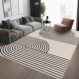 Boxtoday White Black Striped Carpet Minimalist Luxury Living Room Carpets Modern Art Home Decoration Rug Comfortable Soft Bedroom Rugs