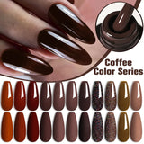 Boxtoday 7ML Gel Nail Polish Brown Earth Coffee Color Series Semi Permanent UV Gel Chocolate Autumn Winter Nail Art Gel Varnish