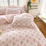 Boxtoday New Ruffles 100% Cotton Duvet Cover Set or Single Duvet Covers Floral Princess Style All Cotton Quilt Cover Queen Blanket Cover