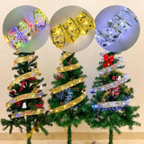 Boxtoday LED Ribbon Lights Christmas Decoration Christmas Tree Ornaments DIY Lace Bows String Lights Navidad Home Decors New Year