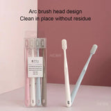 Boxtoday 4 Pcs Macaron Toothbrush Set Soft Hair Deep Cleaning Teeth Brushes Portable Travel Adult Toothbrushes Clean Oral Hygiene Care