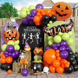 Boxtoday 96pcs Halloween Balloon Garland Arch Kit 36inch Huge Latex Balls Black Orange Pumpkin Foil Decoration For Scary Party Decoration