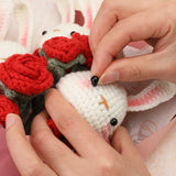 Boxtoday Crochet Knitting Animal Or Flower Bouquets Kit With Cotton Yarn Thread Instructions DIY Knit Tool Set Accessories