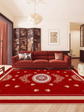 Boxtoday Retro New Chinese Carpet Art Luxury Living Room Decorative Carpets Minimalist Comfortable Bedroom Rugs Washable Easy Clean Rug