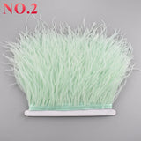 Boxtoday 10Meters Ostrich Feathers on Tape Ribbon 10-15cm 4-6" Fringe Clothes Sewing Trimmings White Trim Dress Skirt Wedding Accessories