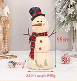 Boxtoday 48cm -75cm Printed Fabric Plush Scalable Snowman Doll Christmas Family Party Decorative Ornaments Happy 2024 New Year