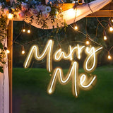 Boxtoday 43X30cm Marry Me Neon Signs Acrylic Letters Neon Light Sign for Proposal Wedding Valentine's Day Party Decoration Romantic Sign