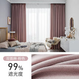 Boxtoday Ins Cotton Linen Full Blackout Living Room Curtain Light Luxury Thick Study Curtains Sunscreen Heat Insulation Bedroom Drapes