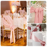 Boxtoday 10/50pcs Satin Chair Bow Sashes Wholesale Wedding Chair Knot Ribbon Ties For Party Event Hotel Banquet Supplies Home Decorations