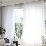 Boxtoday  2pcs White Tulle Curtains Luxury Living Room Bedroom Window Garden Yard Screening Decoration