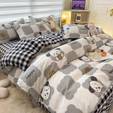 Boxtoday Cute Cartoon Bedding Set Kids Single Double Size Boys Girls Duvet Cover Flat Sheet Pillowcases No Filler Home Textile