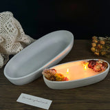 Boxtoday Oval Cement Ship Candle Jar Silicone Molds Concrete Wax Box Candle Tray Jewelry Storage Containers DIY Crafts Gifts Home Decor