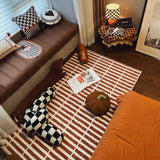 Boxtoday Minimalist Brown Plaid Carpet Geometric Art Decorative Rug Large Size Luxurious Living Room Carpets Comfortable Soft Bedroom Rug