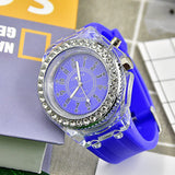 Boxtoday L34 New Women's Watch Glow Rhinestone LED Harajuku Korean Fashion Trend Male and Female Student Couple Quartz Wristwatches