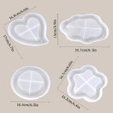 Boxtoday Heart Tray Resin Mold Cloud Coaster Silicone Molds for Irregular Tray, DIY Jewelry Trinket Dish, Candle Holder Casting