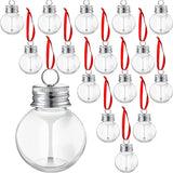 Boxtoday Christmas Fillable Wine Tree Ornaments Light Bulbs Bells Christmas Tree Shape Plastic Transparent Balls Home Party Decorations