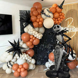 Boxtoday 127pcs 2024 Halloween Retro Orange White Balloon Garland Arch Kit Huge Stand Ghost Foil Balloon Halloween Part Home Decorations