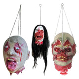 Boxtoday Severed Head Halloween Props Realistic Latex Scary Ghost Head Hanging Ornaments Bloody Zombie Decor Haunted House Party Supplies