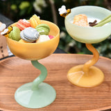 Boxtoday Creative Dessert Cup Handmade Glass Goblet Ice Cream Cocktail Glasses Cold Drink Fruit Tea Cup Oatmeal Bowl Cartoon Gift