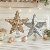 Boxtoday Sprinkled Christmas Tree Decoration Eye-Catching Glittering Pink Tree Decoration Shimmering Top Star for New Year