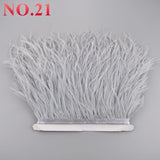 Boxtoday 10Meters Ostrich Feathers on Tape Ribbon 10-15cm 4-6" Fringe Clothes Sewing Trimmings White Trim Dress Skirt Wedding Accessories