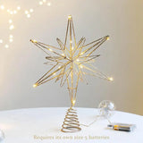 Boxtoday Christmas Tree Toppers Star LED Light Lamps Home Christmas Decorations For Tree Ornaments New Year 2024 Festival Party Supplies