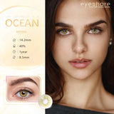 Boxtoday Natural Colored Contact Lenses 1Pair Ocean Blue Lenses Beautiful Pupil Yearly Makeup Lens Brown Eyes Contacts Lenses