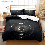 Boxtoday Black Sun Moon Star Bedding Set Bohemian Totem Line Duvet Cover Pillowcases Bedlinen Adults Bedclothes Twin Full Queen King Size