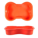 Boxtoday Non-stick Silicone Mold Bone Shape Cake Pan for Puppy  Birthday Red Color DIY Baking Tool