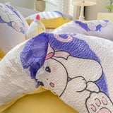 Boxtoday Korean Style Seersucker  Washed cotton Bedding Set  Girls Twin Queen Size Duvet Cover   Bed Linens Kids Fashion