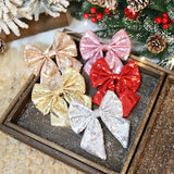 Boxtoday Sparkly Party Bow Festive Multicolor Accessory Tree Decoration Eye-Catching Glitter Bow for Home Decor