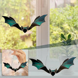 Boxtoday New Color Bat Decoration Halloween Stained Bat Glass Decorations Holiday Decoration Bar Gothic Party Hanging Window E5i3