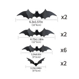 Boxtoday Halloween Home Decoration 3D PVC Bats Wall Stickers Window Decor Yard Sign Outdoor Lawn Spooky Party Room Decor Supplies