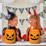 Boxtoday LED Light Halloween Trick or Treat Bucket Pumpkin Candy Bags Collapsible Halloween Basket for Thanksgiving Party Gift Basket