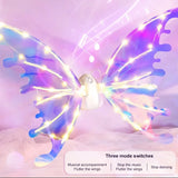 Boxtoday Butterfly Wings with Light Music Electrical Elf Wings Glowing Angel Wing Halloween Dress Up Prop Girls Happy Birthday Party Deco