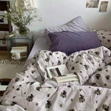 Boxtoday Korean Style Bedding Set Boys Girls Twin Queen Size Duvet Cover Flat Sheet Pillowcase Bed Linens Kids Adult Fashion Home Textile