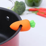 Boxtoday Creative Cute Little Pepper Carrot Chicken Leg Modeling Pot Lid Raising Silicone Anti-Spill Kitchen Practical Fun Gadget 1PC