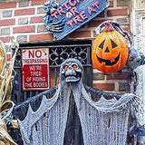 Boxtoday Halloween Decoration Warning Signs Outdoor Yard Creepy Blood Metal Beware Sign NO TRESPASSING Scary Theme Party Decor Supplies