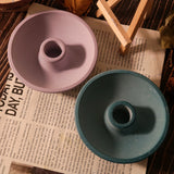 Boxtoday Circular Candle Base Silicone Mold DIY Concrete Candle Holder Mold Gypsum Cement Candle Holder Silicone Resin Mold