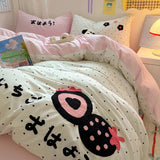 Boxtoday Ins Style Sweet Bedding Set For Girls Duvet Cover Set Soft Embroidery Bed Sheet Set Comforter Set Quilt Cover