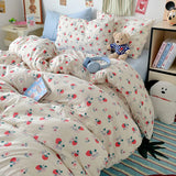 Boxtoday Washed Cotton Bedding Duvet Cover Set Pillowcase bed sheet Happy Dog Bed Linen Quilt Cover Set Single Queen/King Double Size