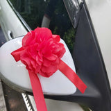 Boxtoday DIY Artificial Flower Wedding Car Bridal Car Decoration Door Handle Ribbons Silk Corner Flower Galand With Tulle Set