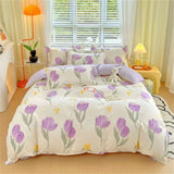 Boxtoday Cute Strawberry Duvet Cover Flat Sheet Pillowcase Floral Bedding Set Boys Girls Bed Linen Soft Thick Washend Cotton Bedclothes