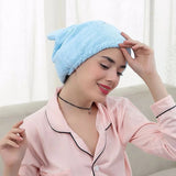 Boxtoday Lovely Cat Hair Drying Cap Towel Microfiber Quickly Dry Hair Shower Hat Wrapped Towels Bathing Cap Bathroom Accessories