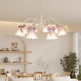 Boxtoday Sweet Princess Room Chandeliers Pink Bow Glass Lamps Modern Romantic Warm Children's Living Room Girl Bedroom Decor Chandelier