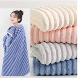 Boxtoday High quality jelly velvet absorbent coral velvet bath towel, household thickened non shedding plush set bathrobe
