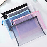 Boxtoday Nylon Mesh File Bag A4 A5 A6 Transparent Zipper Test Paper Information Bag Office Student Pen Bag Subject Bag Puzzle Storage Bag