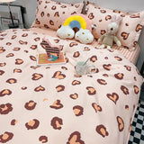 Boxtoday New Korean Style Bedding Set Kids Adults Twin Full Queen Size Bed Flat Sheet Duvet Cover Pillowcases Coffee Stripe Bed Linen